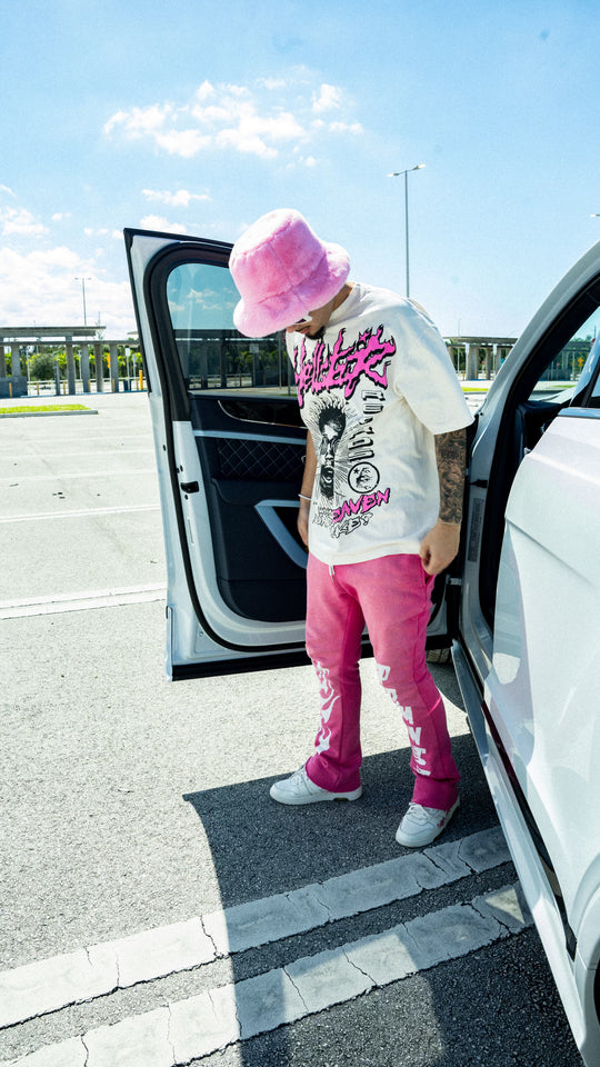 PINK FLARED SWEATPANTS